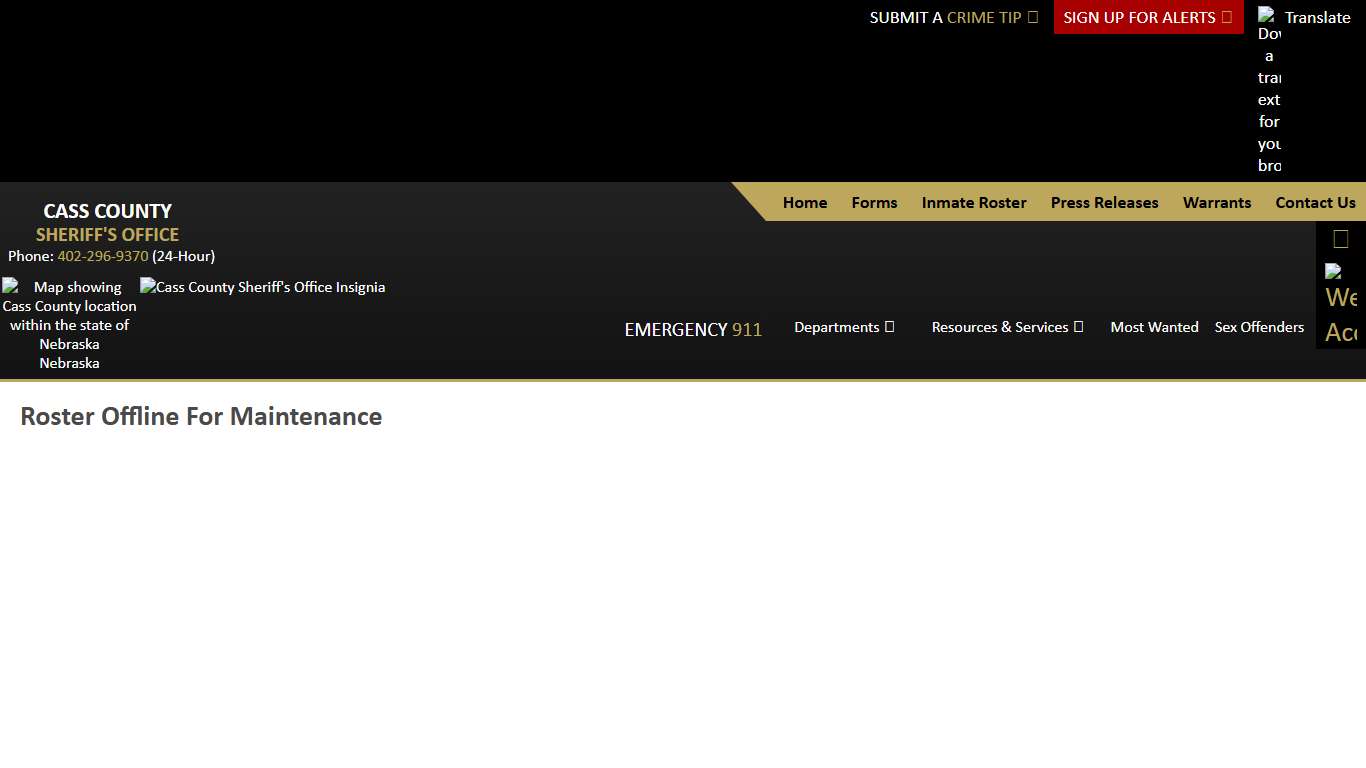 Inmate Roster - Released Inmates Booking Date Descending - Cass County NE Sheriff's Office